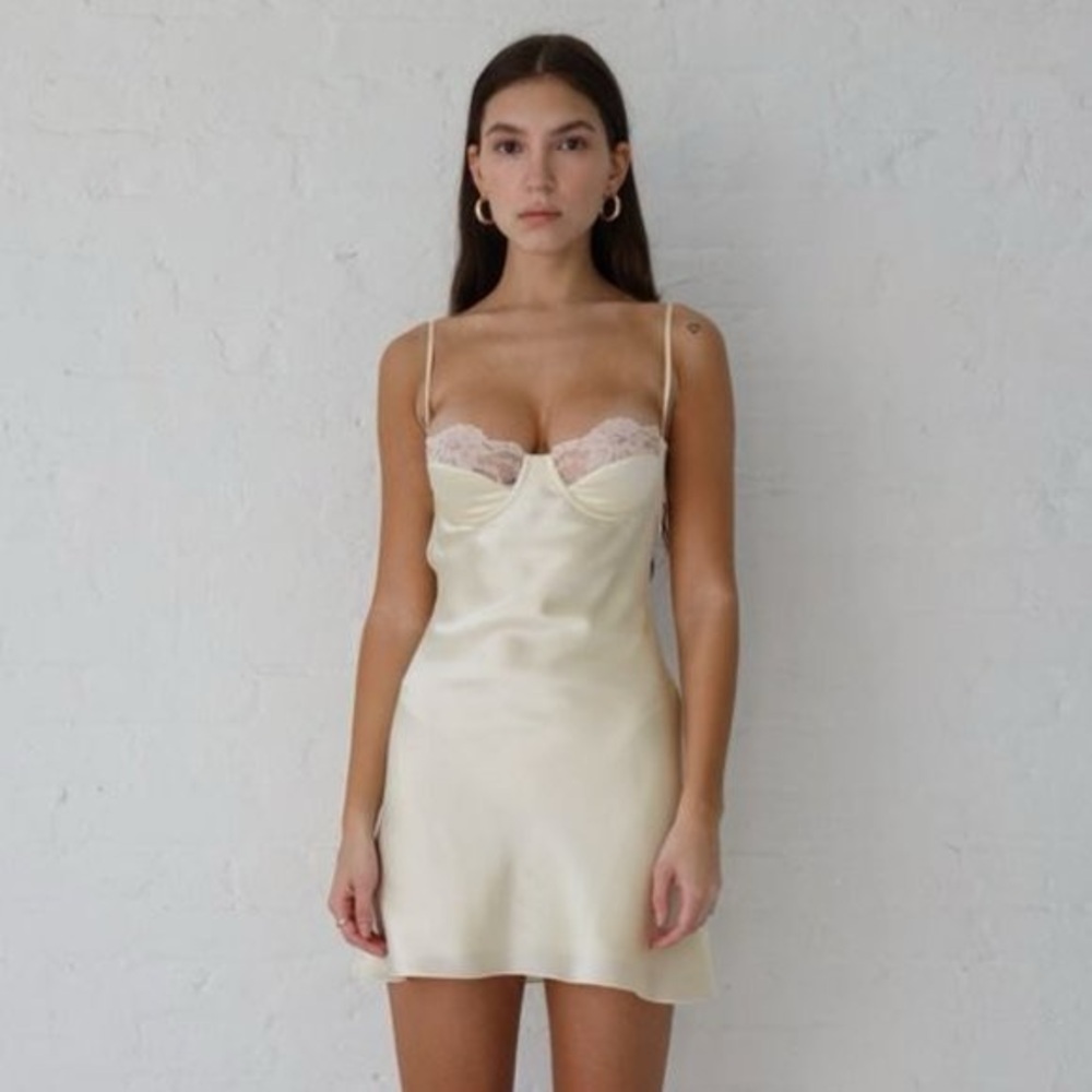 Mirror Palais Butter Yellow Mini Dress/Chemise